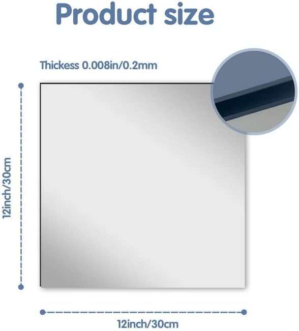Ausbond 12 Pcs Flexible Mirror Sheets Stickers, Non Glass Safety Reflective Mirror, 12 x 12 in Self Adhesive Square Cuttable Mirror Wall Stickers for DIY Craft Home Wall Decoration - Image 2